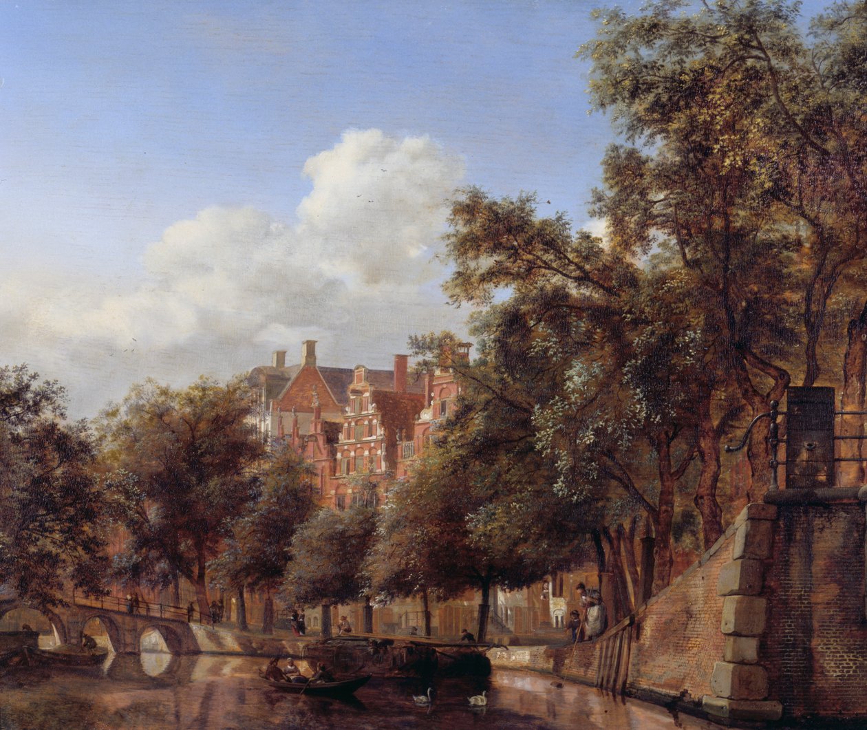 Kilátás a Herengrachtra, Amszterdamba alkotó: Jan van der Heyden
