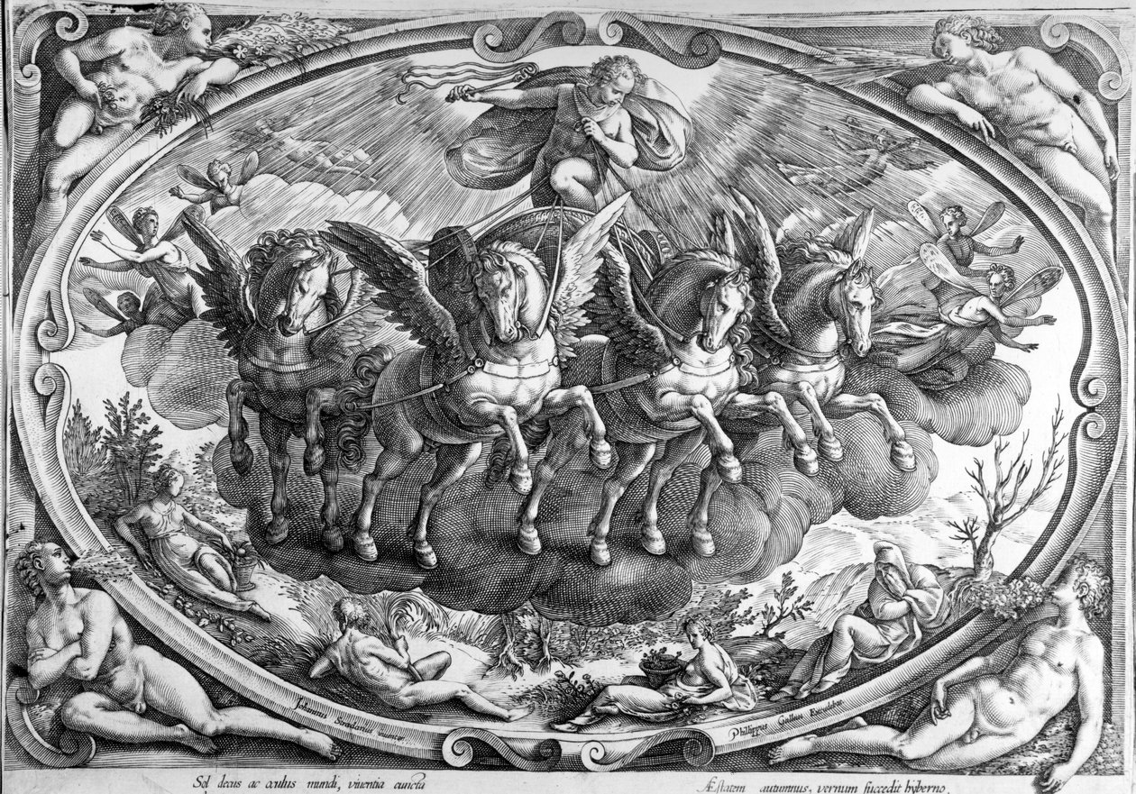 A négy évszak, Philip Galle metszete, 1580 körül alkotó: Jan van der Straet