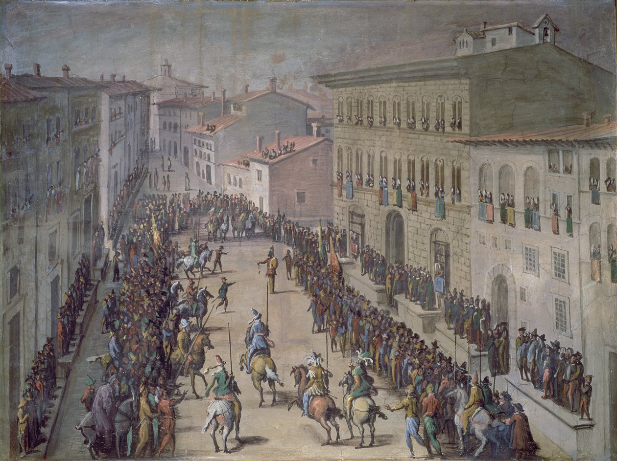 A szaracén verseny a Via Larga-ban, Firenzében, 1555 alkotó: Jan van der Straet