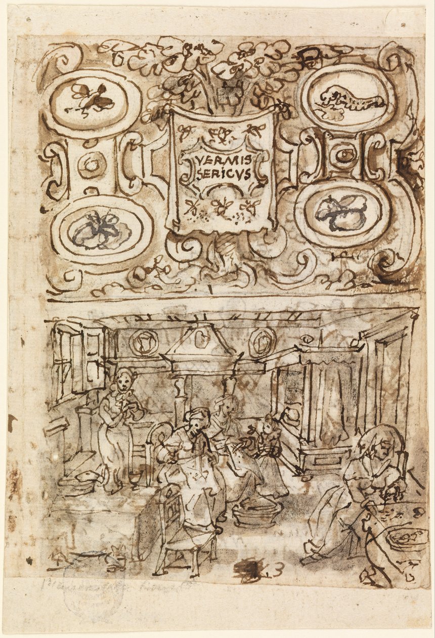 A Sericulture sorozat (Vermis Sericus) címlapja alkotó: Jan van der Straet