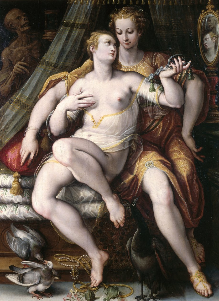 Hiúság, szerénység és halál, 1569 alkotó: Jan van der Straet