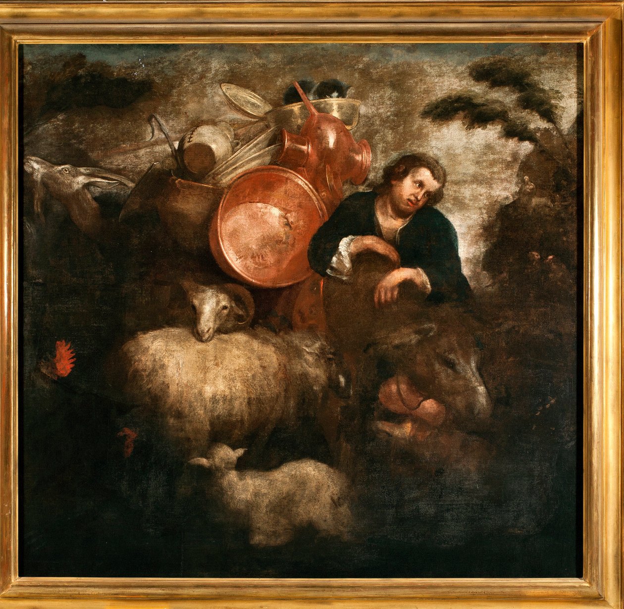 Pásztor kecskékkel és szamárral (Egy pásztor kecskékkel és fenékkel) Jan Roos (1591-1638) festménye 17. század Genes, Musei di Strada Nuova alkotó: Jan Roos