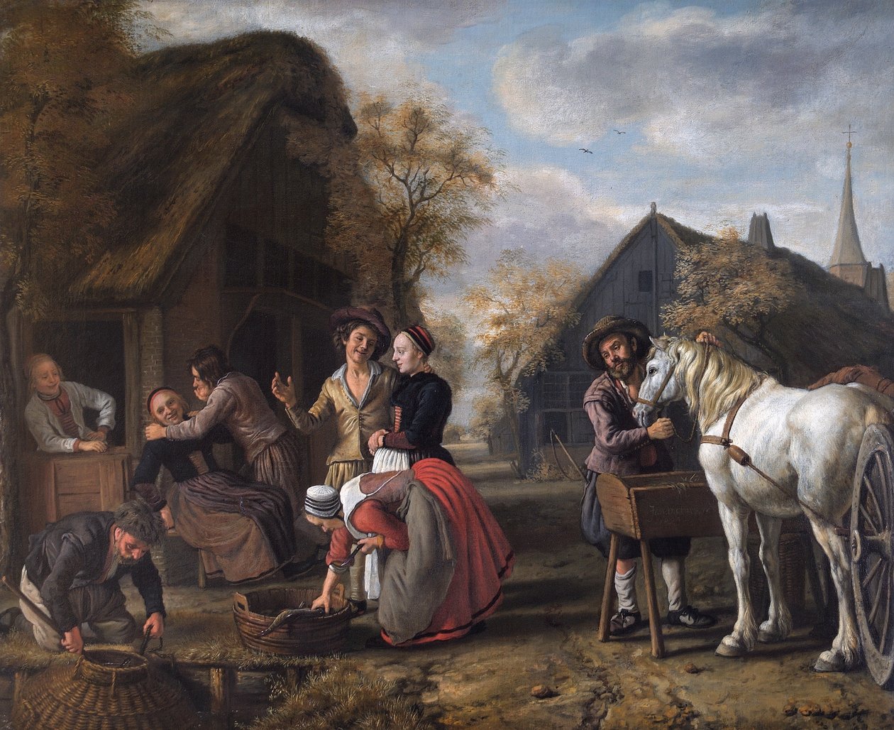 Egy falusi jelenet alkotó: Jan (1620 76) Victors