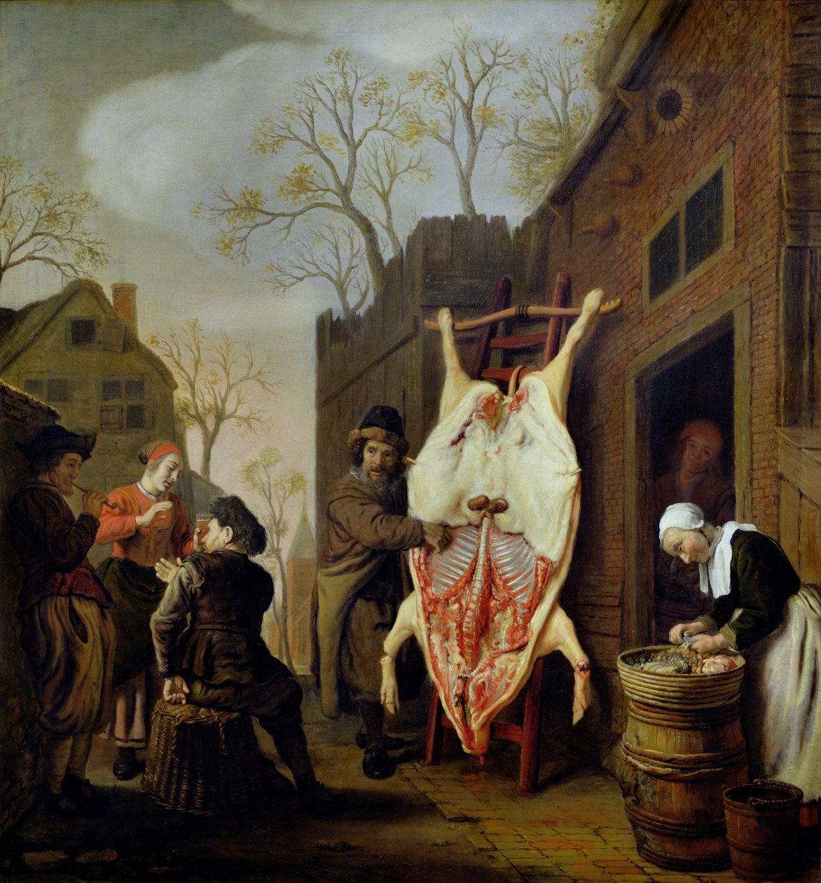 A hentesüzlet (olaj, vászon) alkotó: Jan (1620-76) Victors