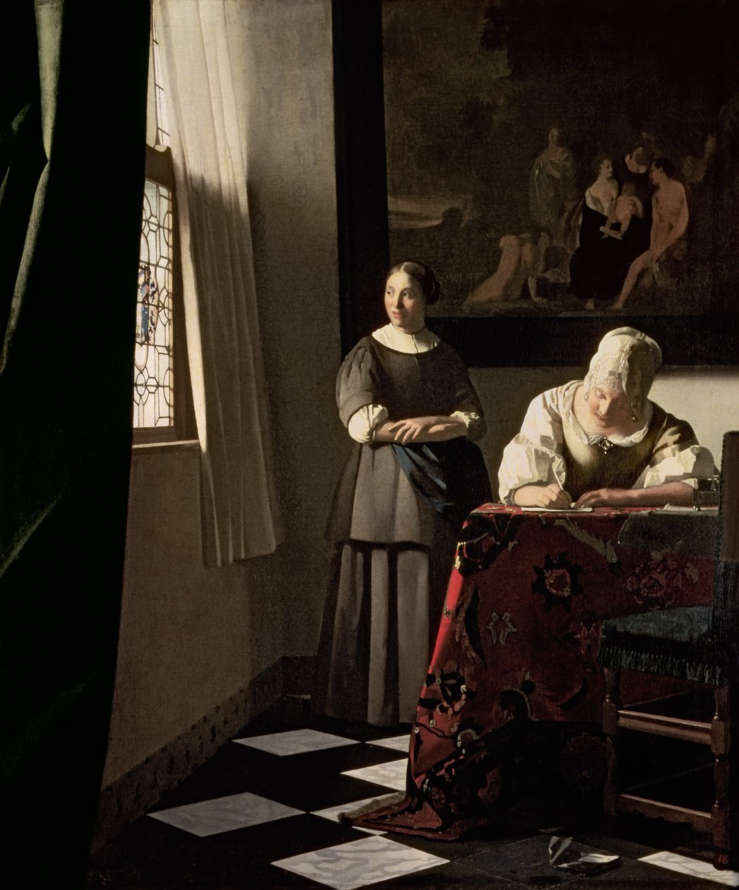 Hölgy levelet ír szobalányával, 1670 körül (olaj, vászon) alkotó: Johannes Vermeer