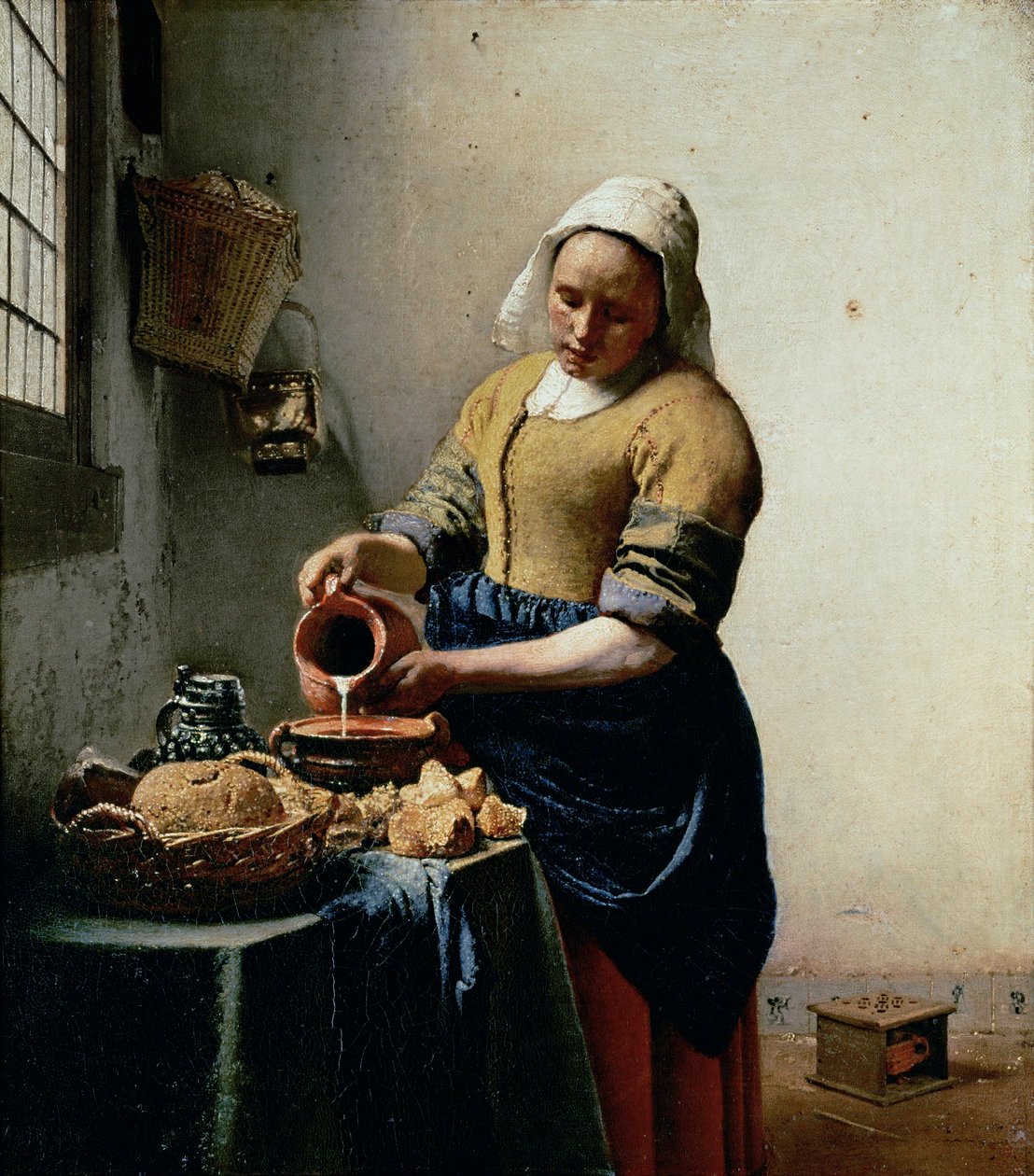 The milkmaid ... (festmény vászonra) alkotó: Jan (1632-75) Vermeer