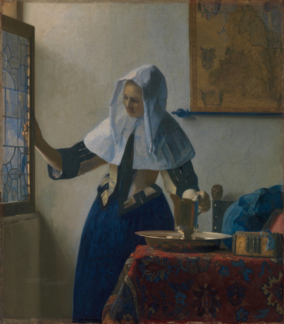 Fiatal nő vizeskancsóval, 1662 körül (olaj, vászon) alkotó: Johannes Vermeer