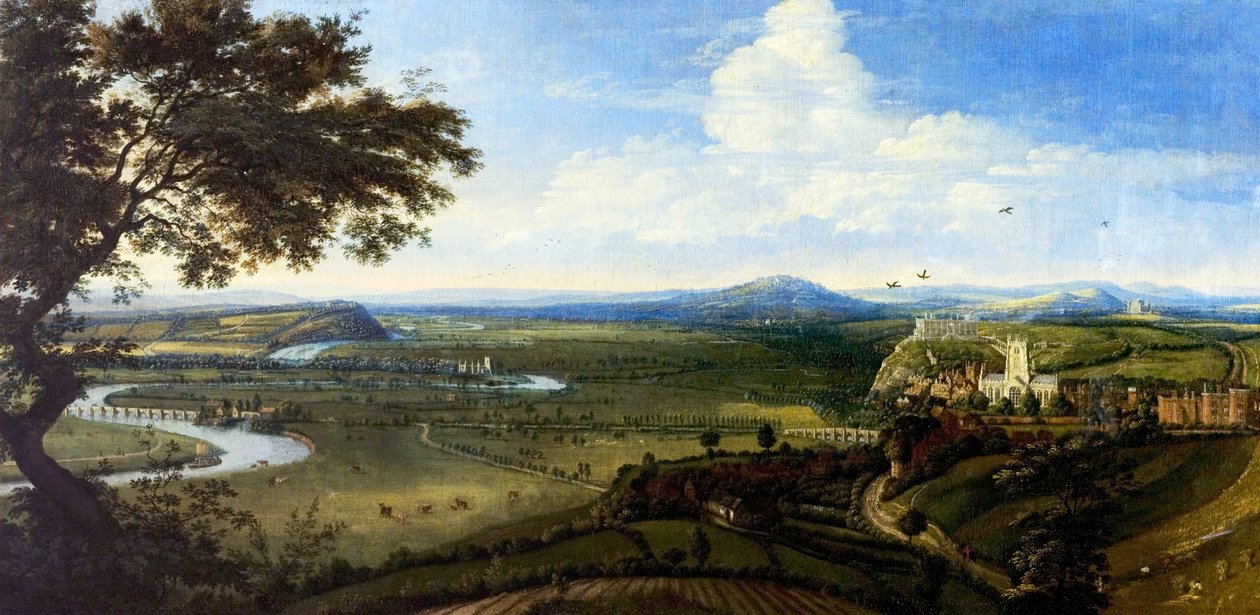 Nottingham kilátása keletről, 1695 körül (olaj, vászon) alkotó: Jan (attr.to) Siberechts