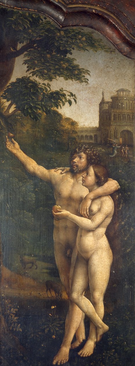 Ádám és Éva, a Malvern Triptych hátsó oldalfala alkotó: Jan (c.1472 c.1533) Gossaert