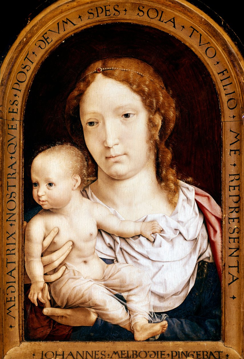 Szűz gyermekkel. Carondelet diptichon (olaj a panelen alkotó: Jan (c.1472 c.1533) Gossaert
