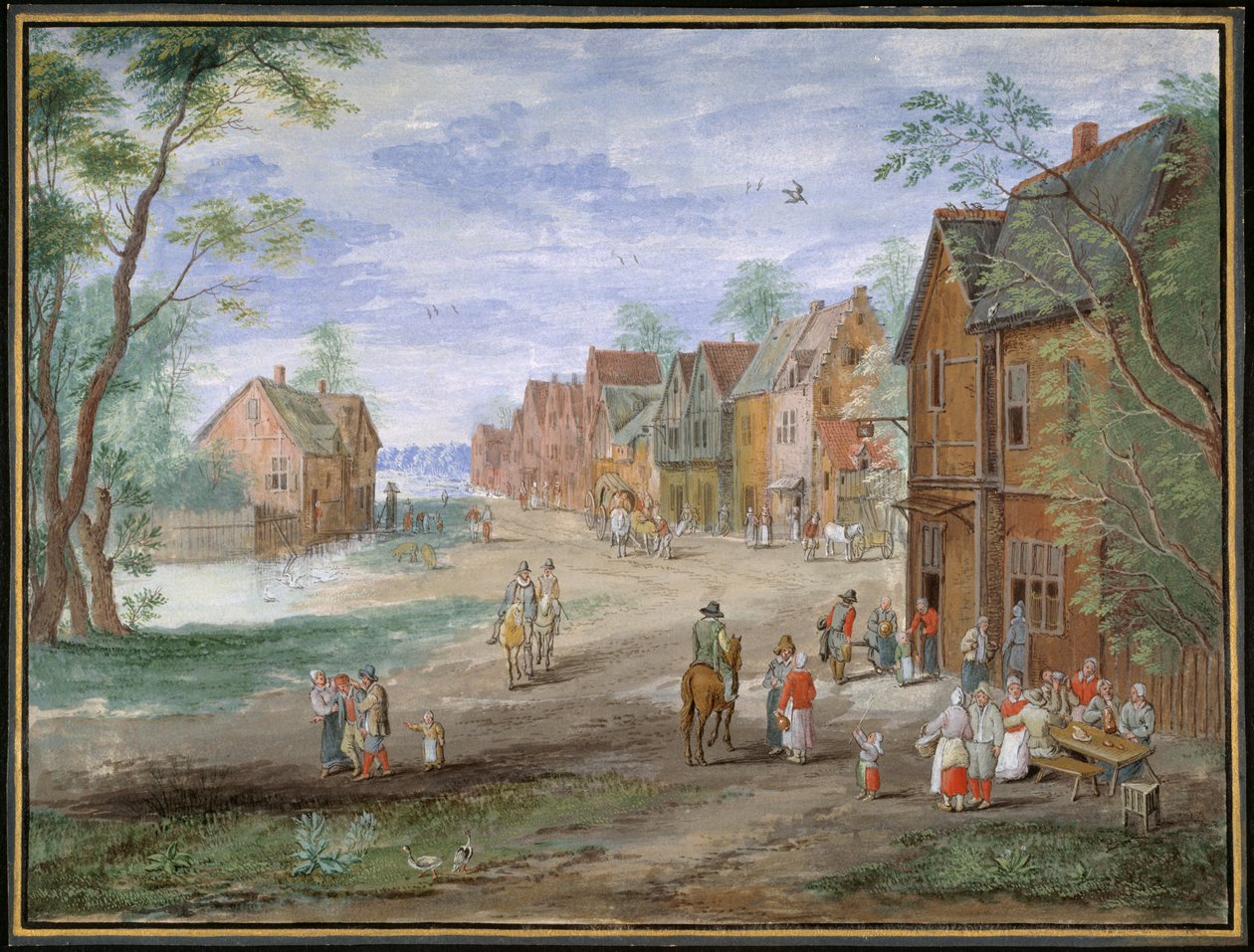 Goudai plein télen (guache papíron) alkotó: Jan (follower of) Brueghel