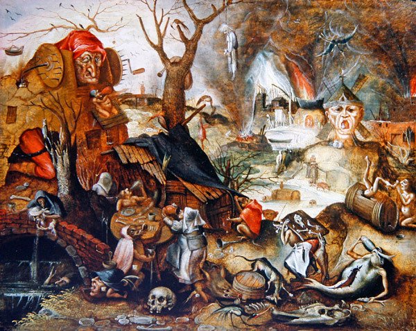 A pokol látomása (olaj a panelen) alkotó: Jan (follower of) Mandijn