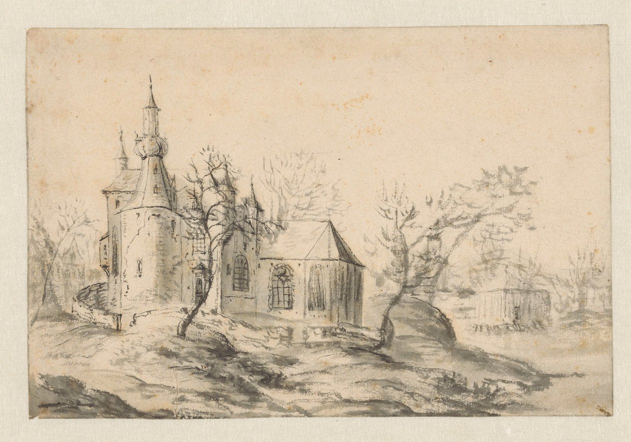Templom egy dombon alkotó: Jan Abrahamsz. Beerstraten