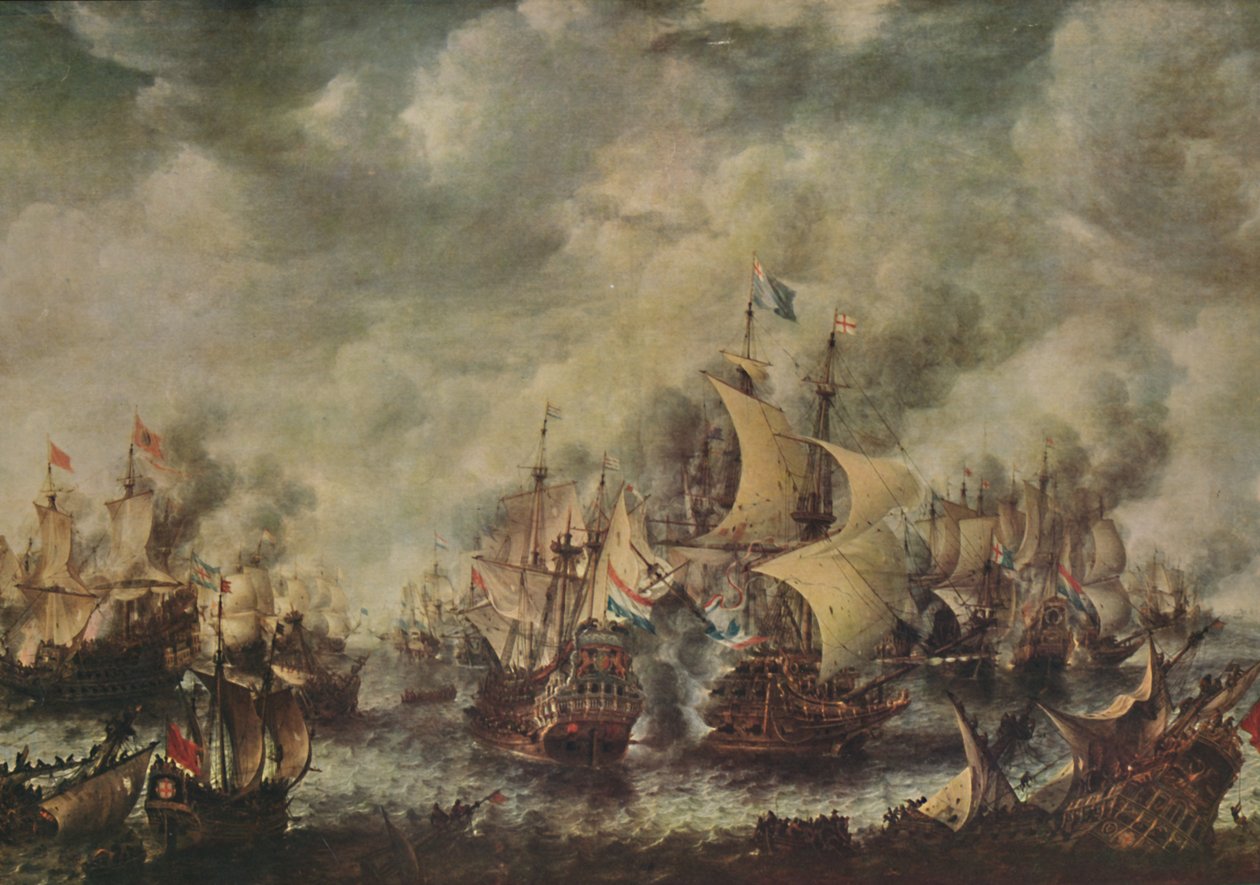 Tengeri harc az angolok és a hollandok között Ter Heyde mellett, 1653. augusztus, 1914. alkotó: Jan Abrahamsz. Beerstraten