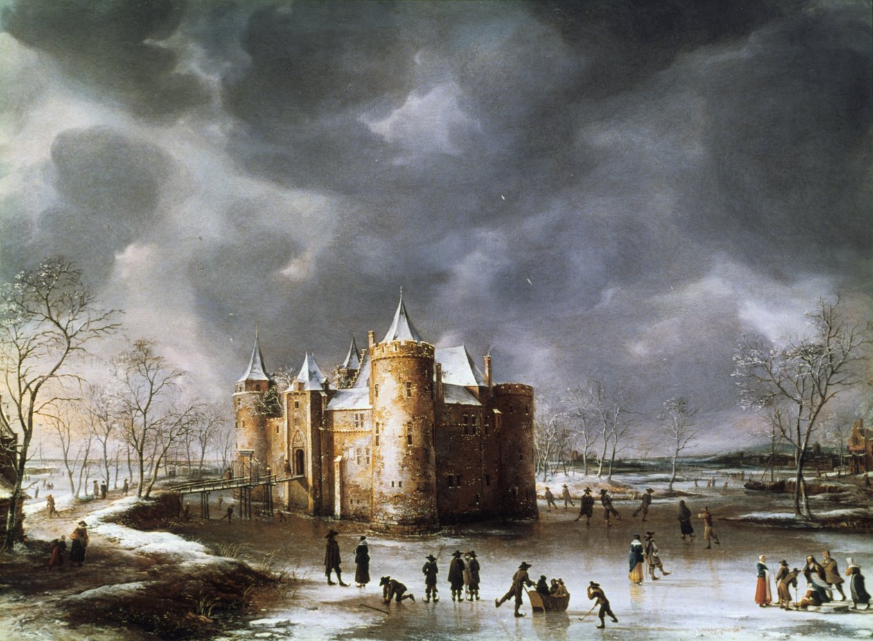 Muiden vára télen, 1658. alkotó: Jan Abrahamsz. Beerstraten