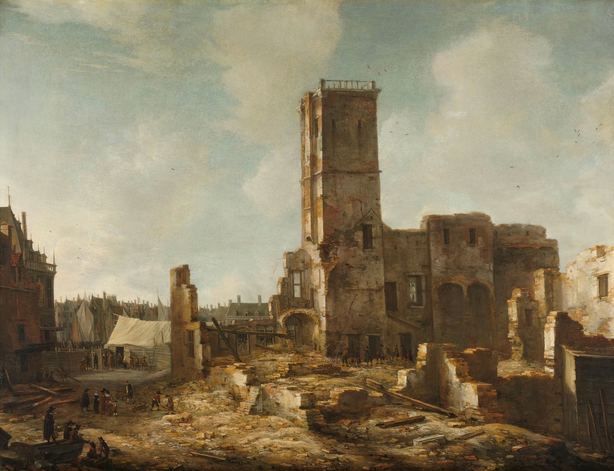 Amszterdam régi városházának romjai az 1652. július 7-i tűzvész után alkotó: Jan Abrahamsz. Beerstraten