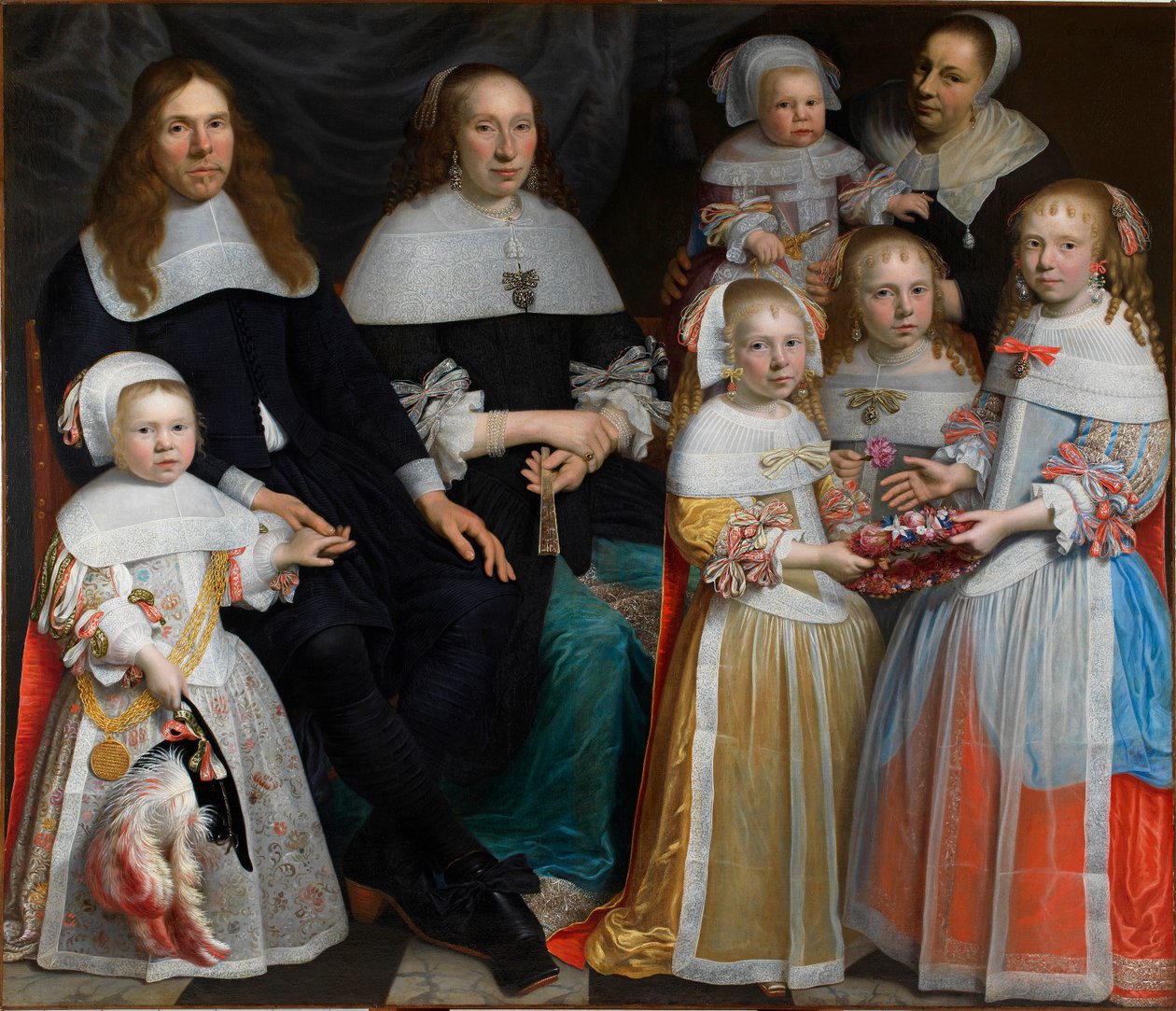 Meyndert Sonck feleségével és gyermekeivel, 1662. alkotó: Jan Albertsz. Rotius
