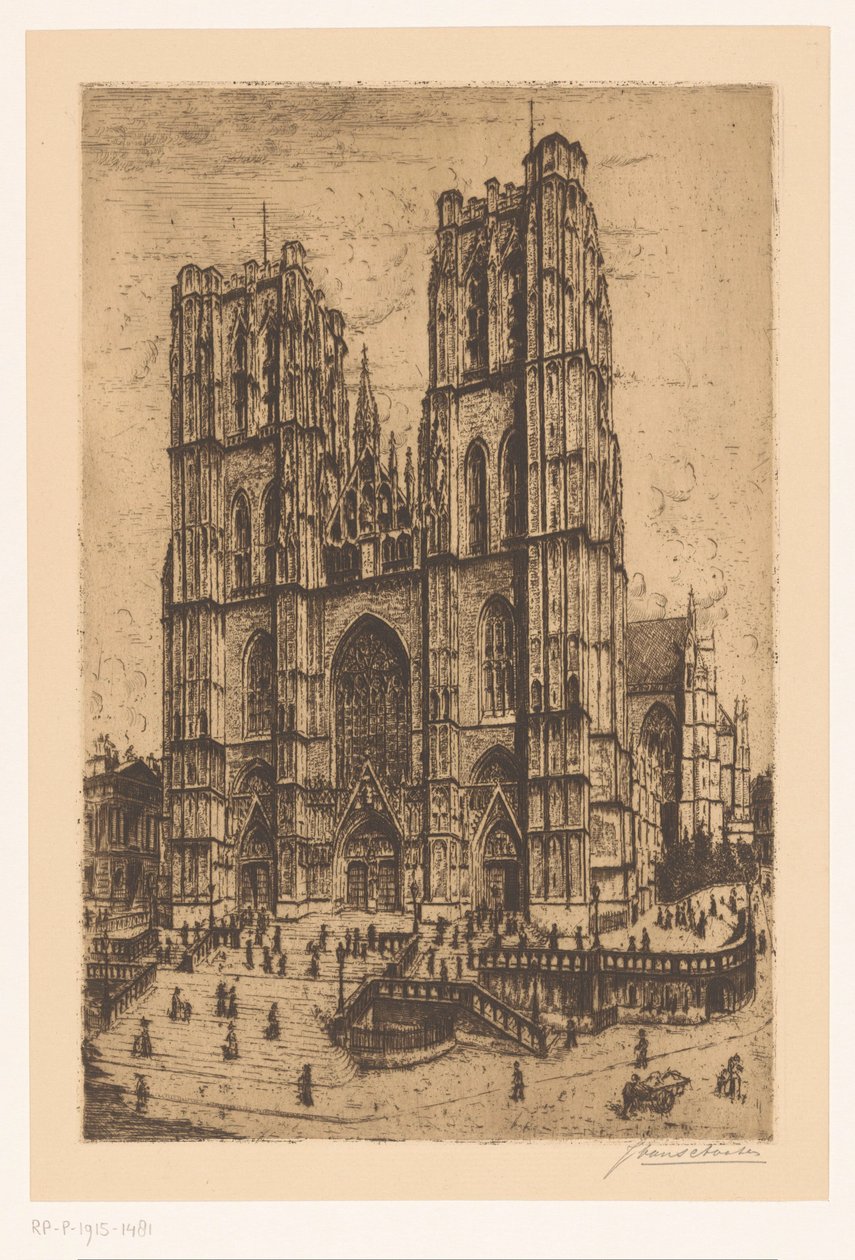 Szent Mihály és Szent Gudula székesegyház Brüsszelben alkotó: Jan Antonius van Schooten (signed by artist)