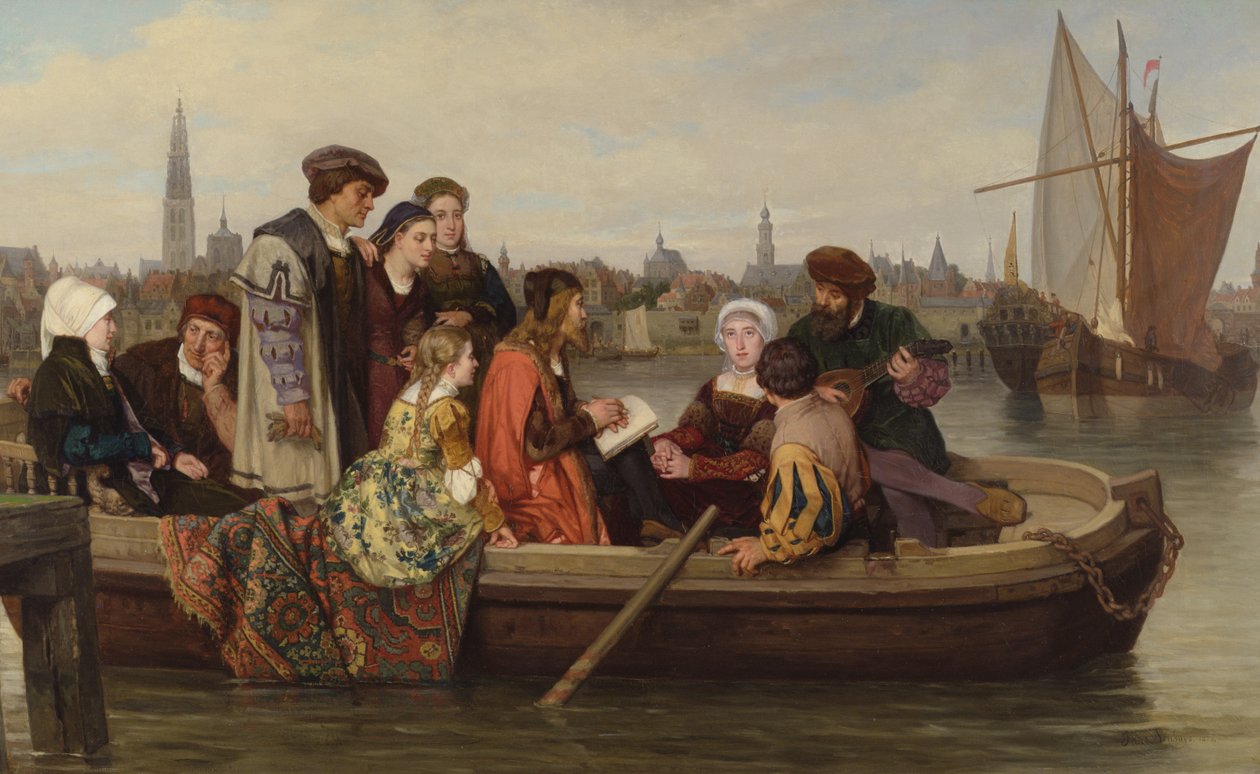 Albrecht Durer Antwerpenbe látogat 1520-ban, 1873-ban alkotó: Jan Antoon Neuhuys