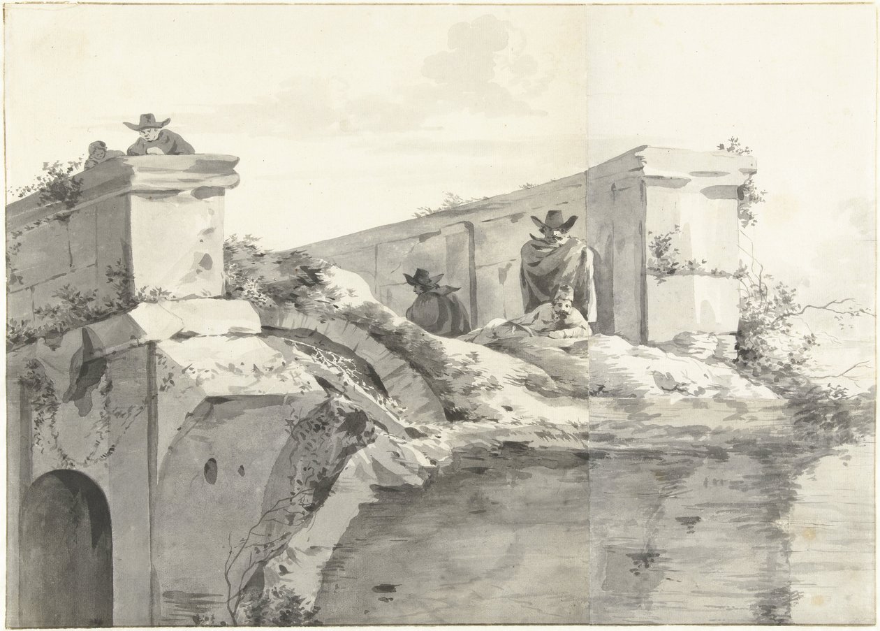 Kilátás a Ponte Rotto szélére Rómában alkotó: Jan Asselijn (copy after)