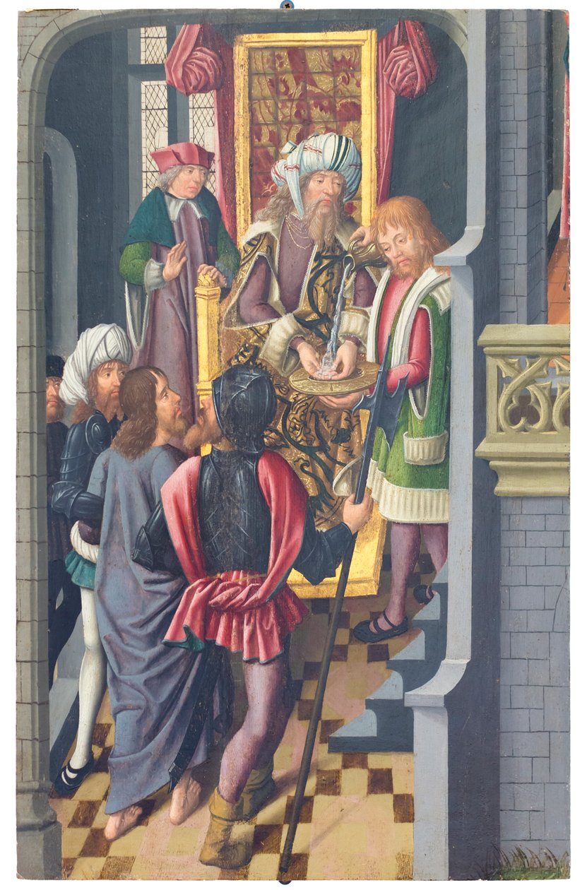 Krisztus Poncius Pilátussal szemben (festmény) alkotó: Jan Baegert