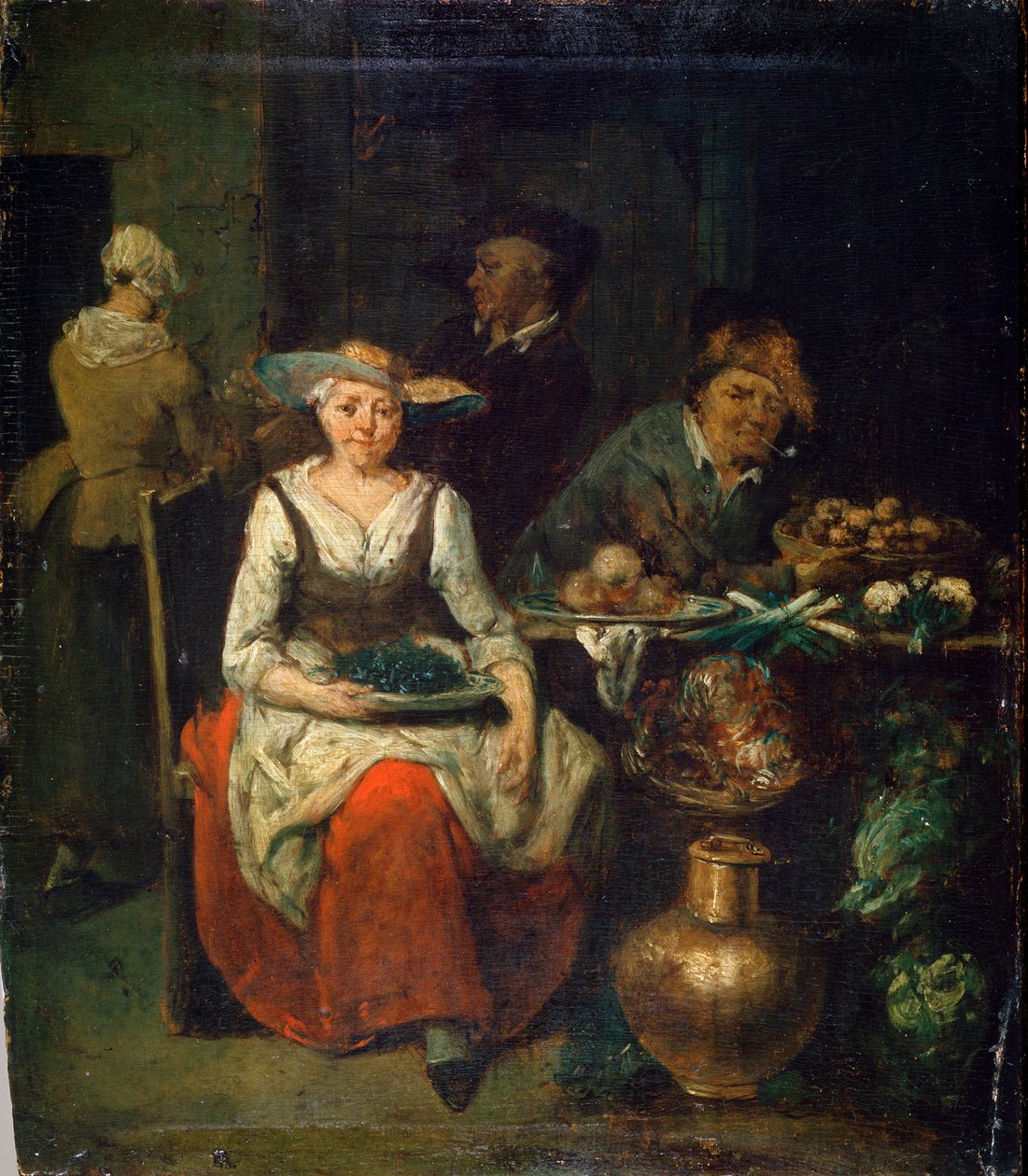 Egy zöldségesnél, 1700-1730. Flamand festészet alkotó: Jan Baptist Lambrechts