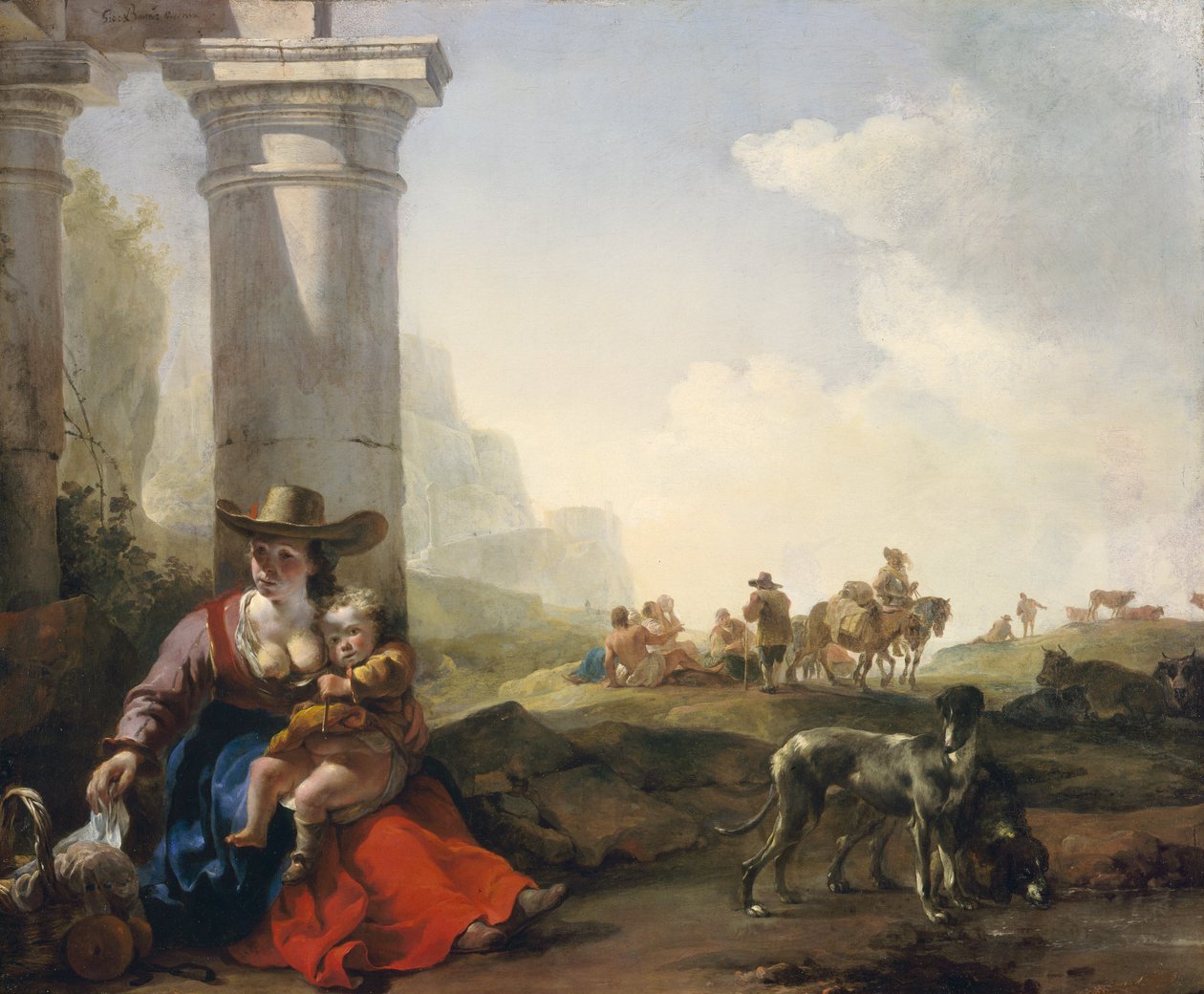 Olasz parasztok a romok között, 164950 körül alkotó: Jan Baptist Weenix