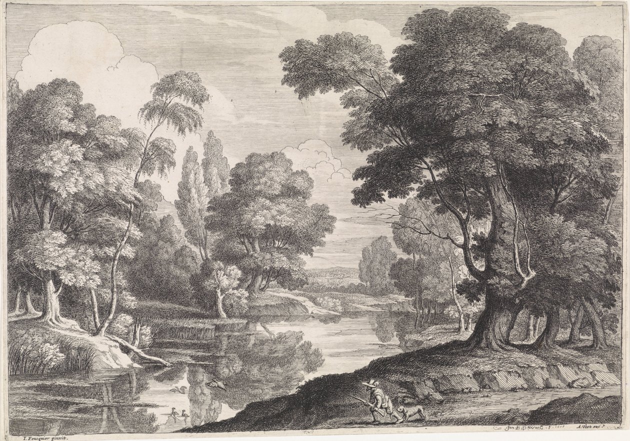 Táj vadász kacsákkal alkotó: Jan Baptist de Wael