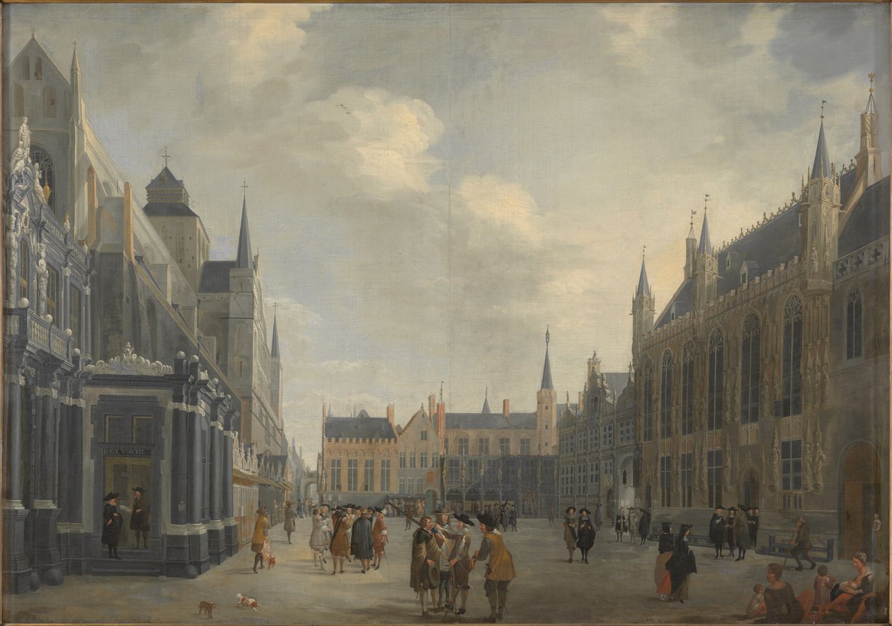 Burg tér, Bruges, 1672. alkotó: Jan Baptist van Meunincxhove