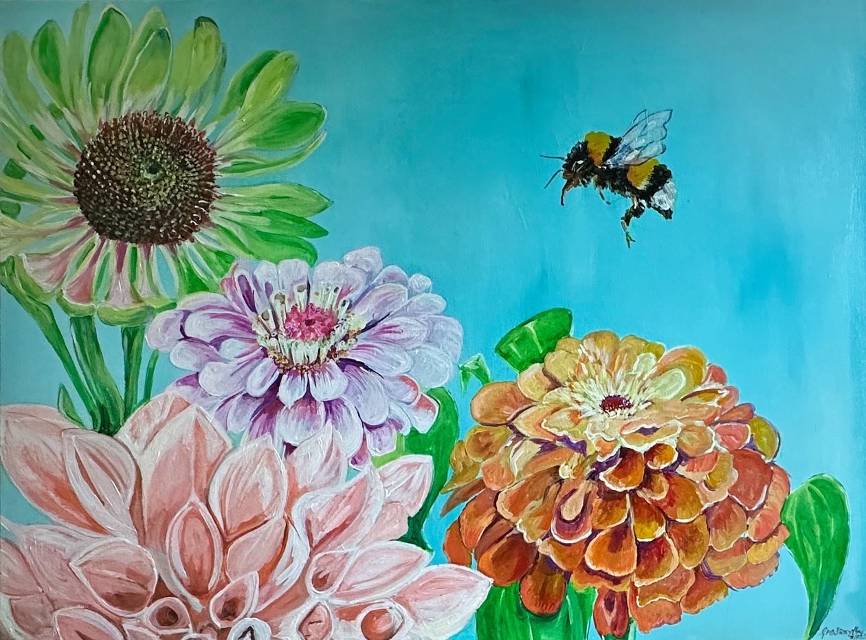 Full Bloom, 2023 (akril, vászon) alkotó: Jan Barzottini