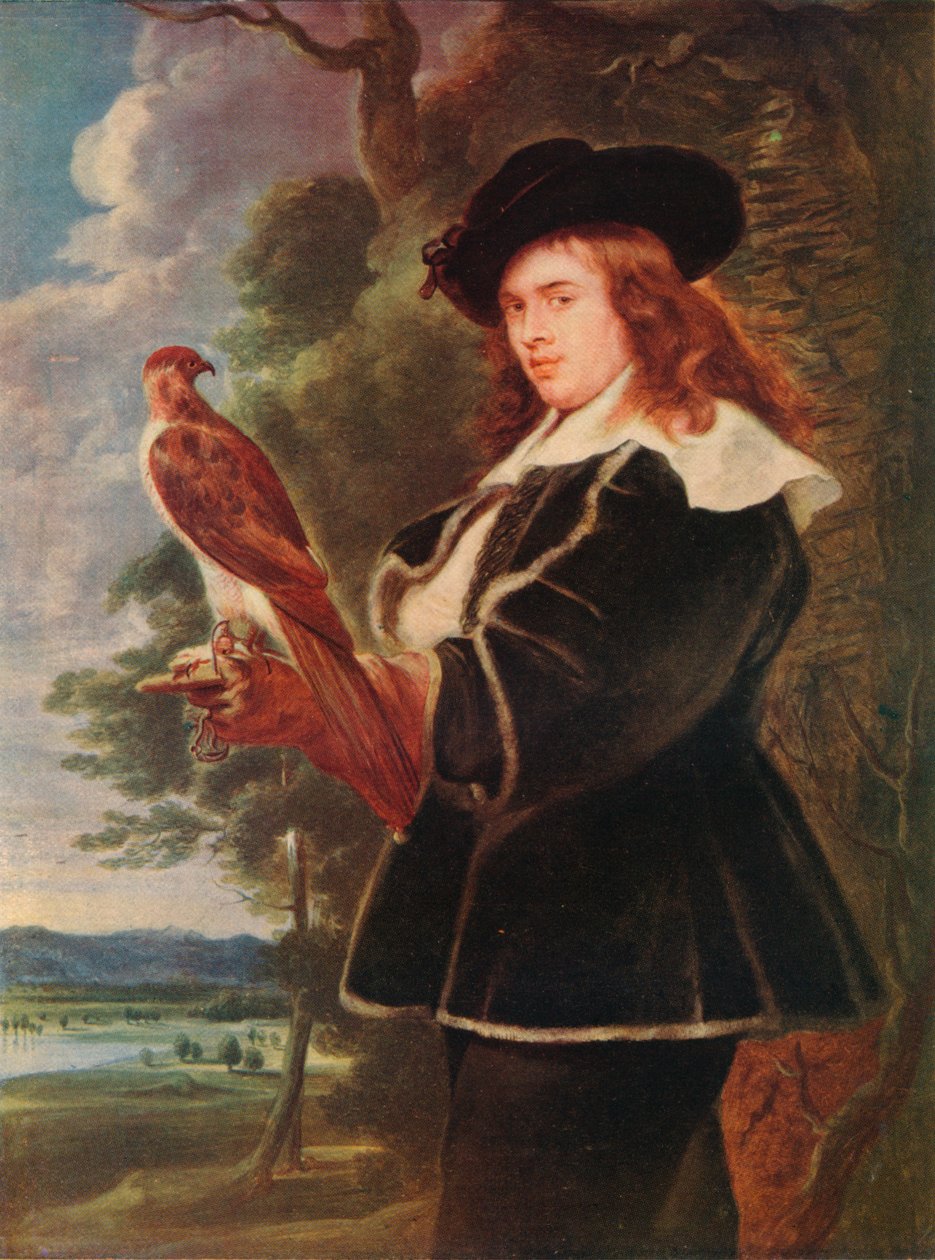 Fiatal férfi sólyommal, c1630 alkotó: Jan Boeckhorst