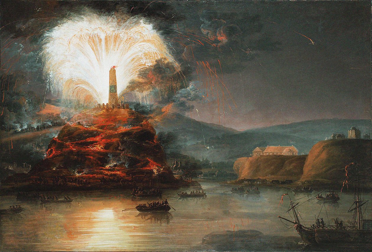 Tűzijáték Kaniowban II. Katalin tiszteletére 1787-ben, 1787-ben alkotó: Jan Bogumil Plersch