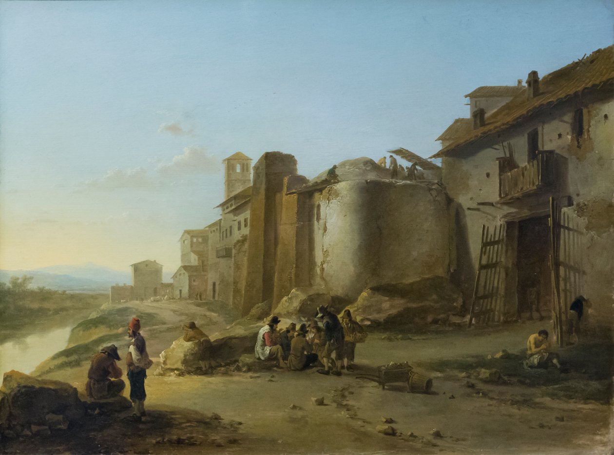 Kilátás a Tiberisre, a ripa bianca közelében 1641 (olaj, tölgyfa) alkotó: Jan Both