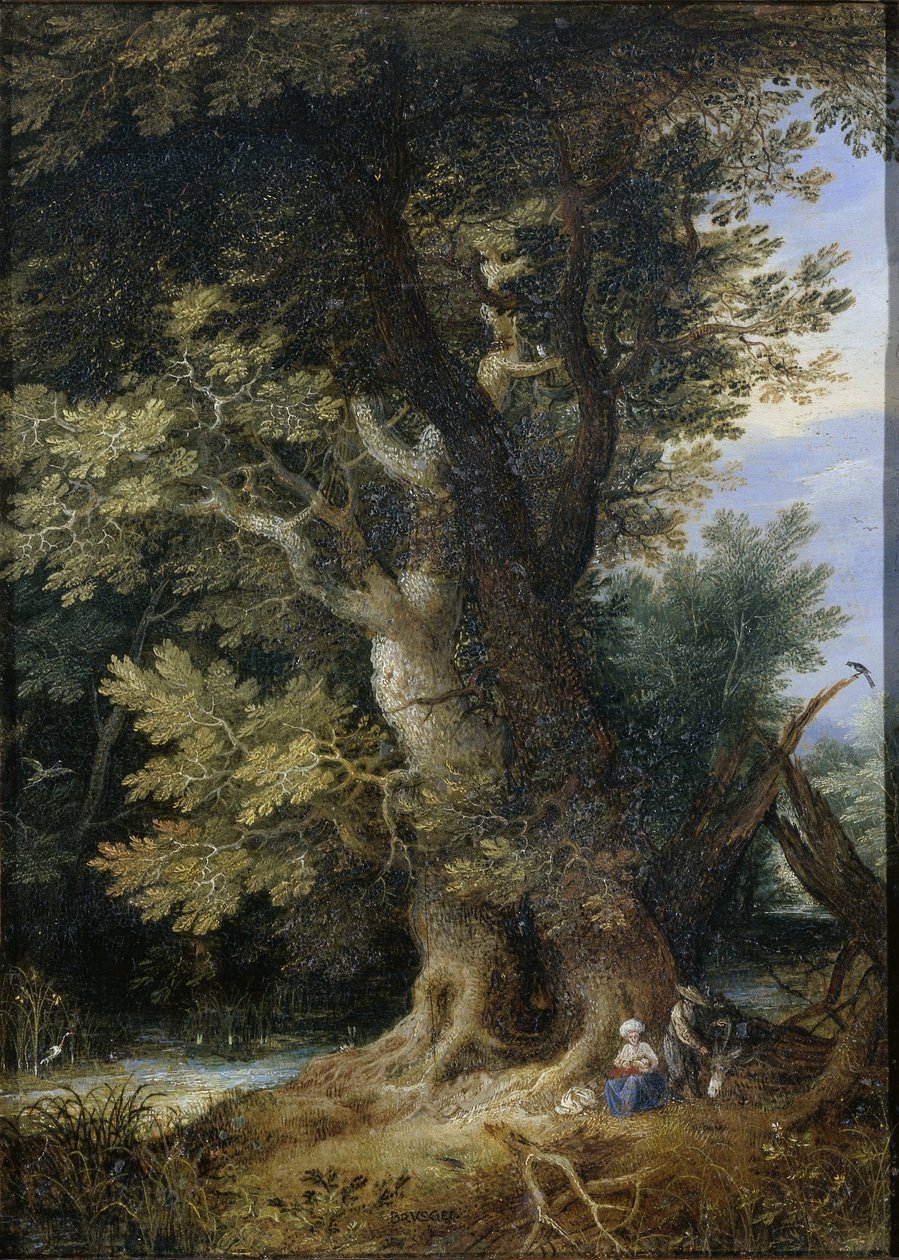 Pihenjen az egyiptomi repülésen alkotó: Jan Brueghel (I) (manner of)