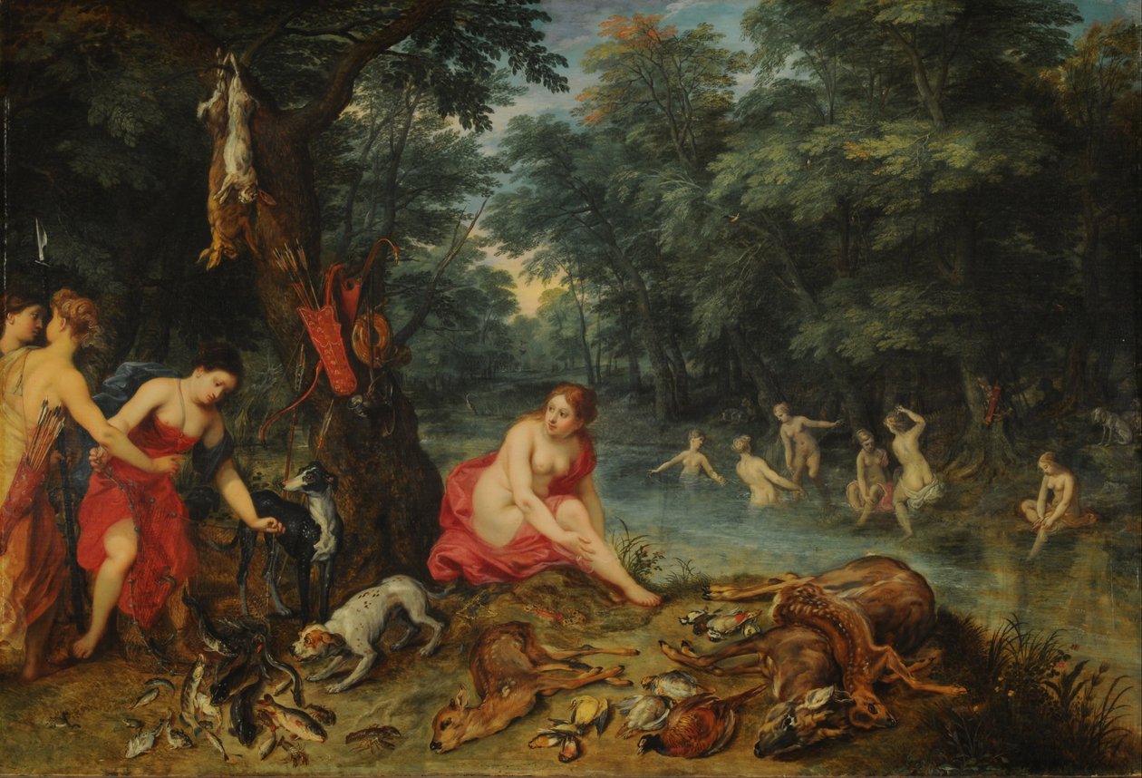 Nymphs Bath (Diana horgászatból visszatérő nimfái) alkotó: Jan Brueghel the Elder