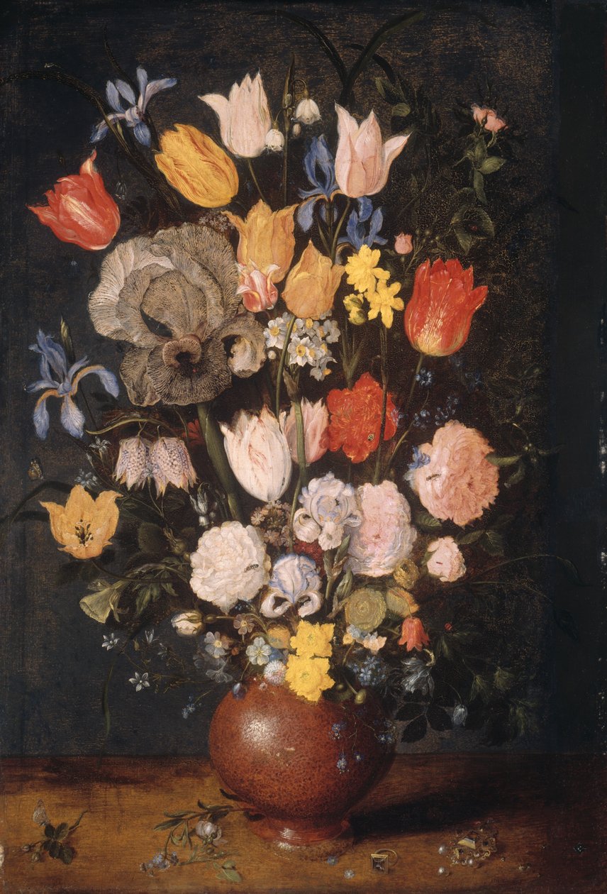 Virágcsokor egy agyag vázában alkotó: Jan Brueghel the Elder