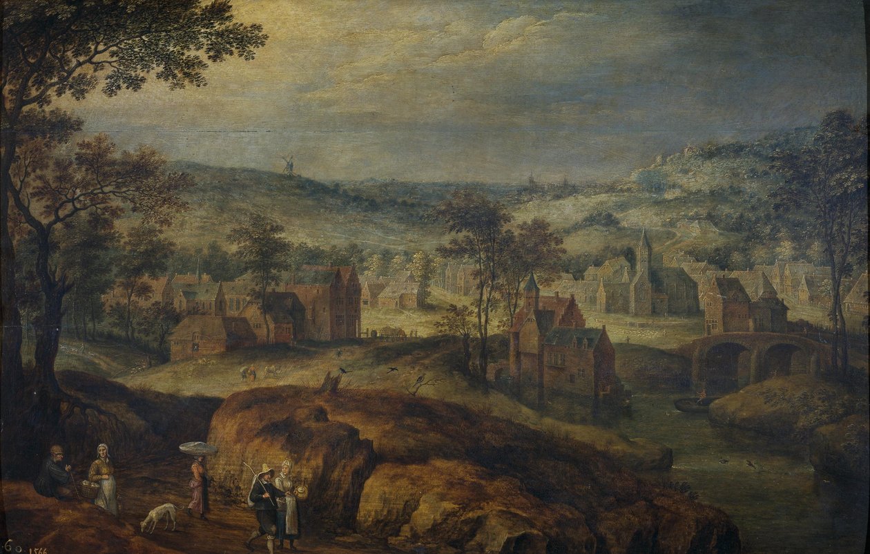 Tájkép faluval alkotó: Jan Brueghel the Elder