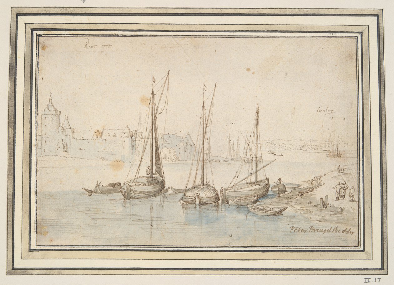 Kilátás Ruhrortra és Duisburgra alkotó: Jan Brueghel the Elder