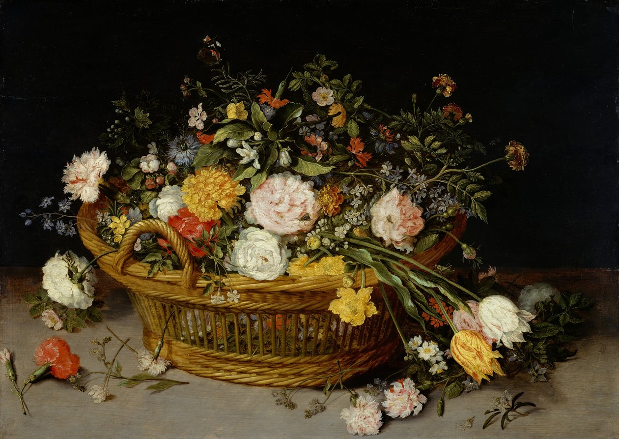 Virágkosár, valószínűleg 1620-as évekből. alkotó: Jan Brueghel the Younger
