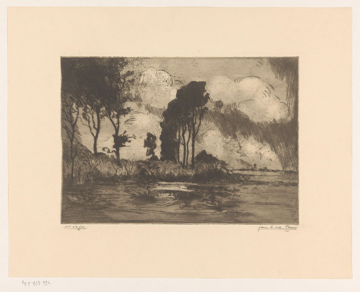Tájkép alkotó: Jan C. van der Ven (signed by artist)