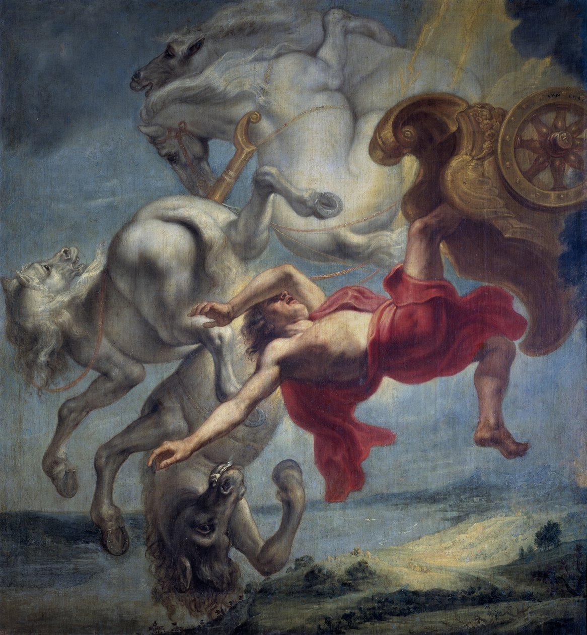 Phaeton bukása, 17. század vége. alkotó: Jan Carel van Eyck