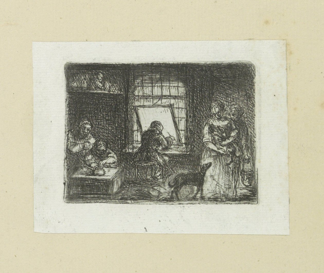 Interior van een prentatelier John Chalon rézkarcainak teljes munkája / Jean Chalon Complette des Eaux Fortes életműve (sorozat címe) alkotó: Jan Chalon