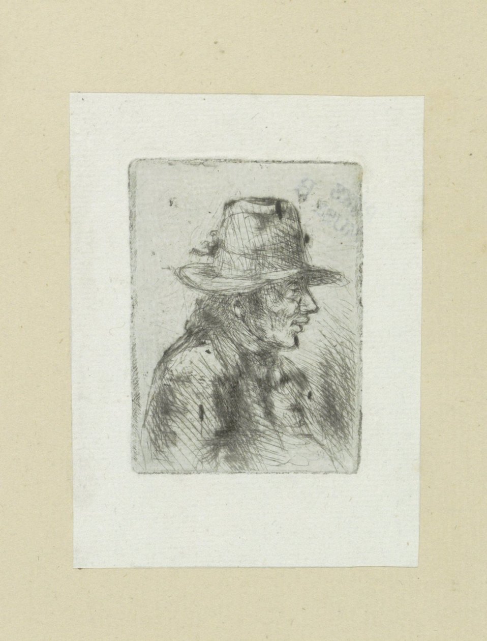 Ember tesz hoge hoed, naar rechts John Chalon rézkarcainak teljes munkája / Jean Chalon Complette des Eaux Fortes életműve (sorozat címe) alkotó: Jan Chalon