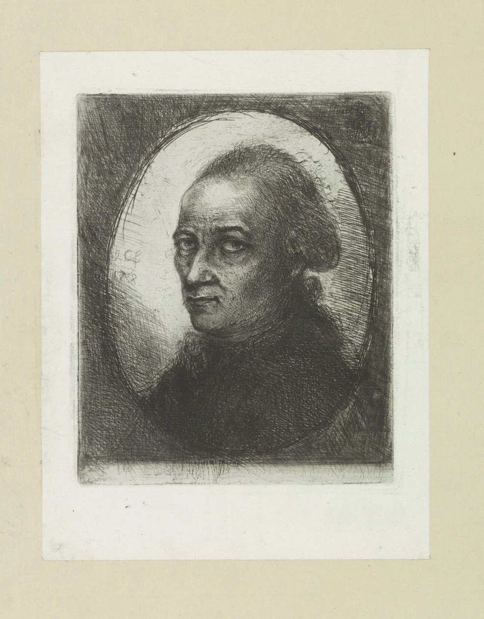Zelfportret van Jan Chalon John Chalon rézkarcainak teljes munkája / Jean Chalon Complette des Eaux Fortes életműve (sorozat címe) alkotó: Jan Chalon