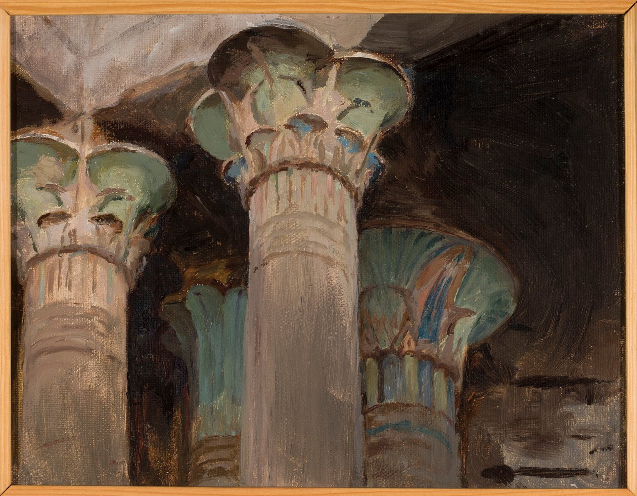 Ízisz - oszlopfők Ízisz templomában. Egy egyiptomi utazásból alkotó: Jan Ciągliński