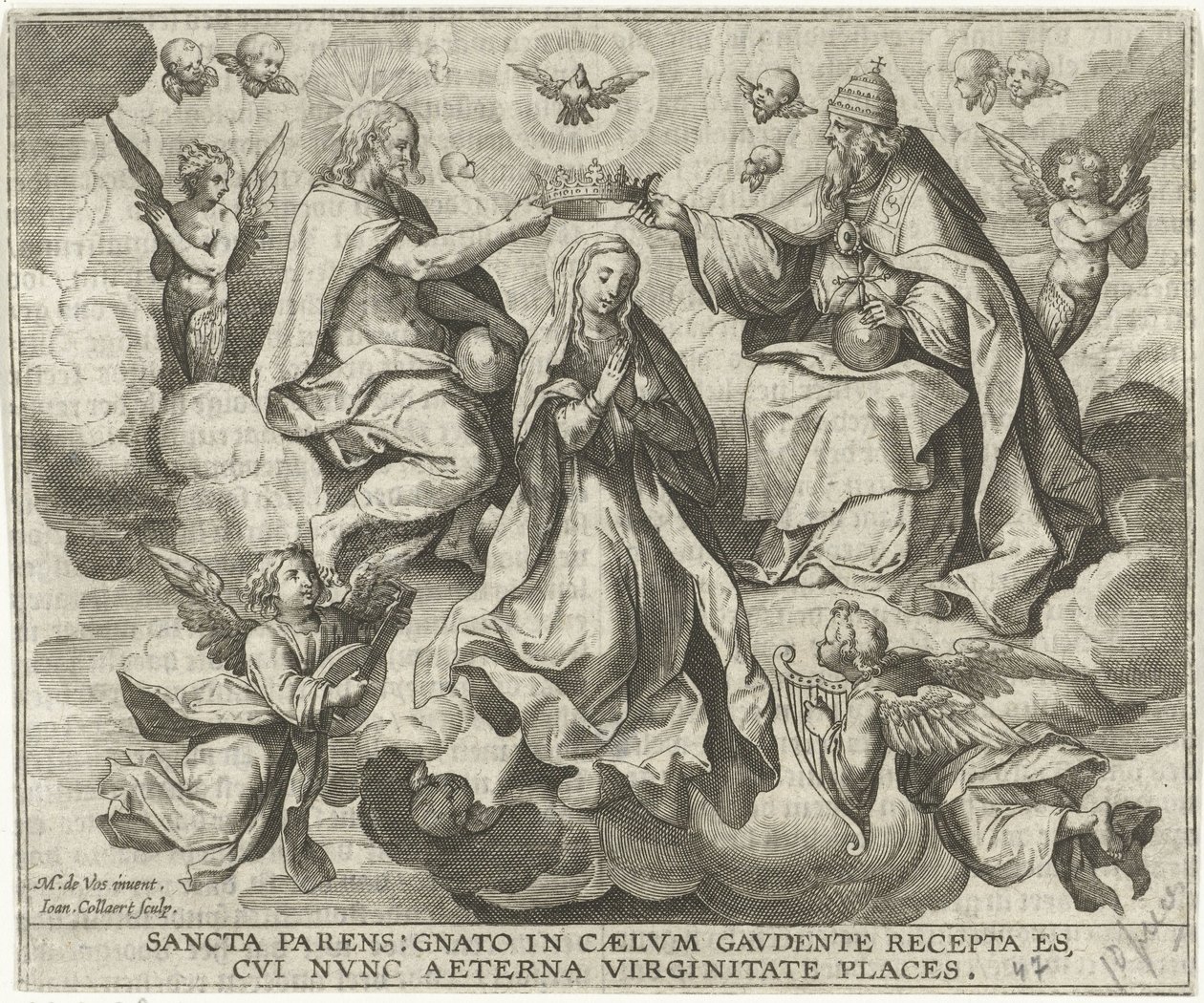 Mária koronázása alkotó: Jan Collaert (II)