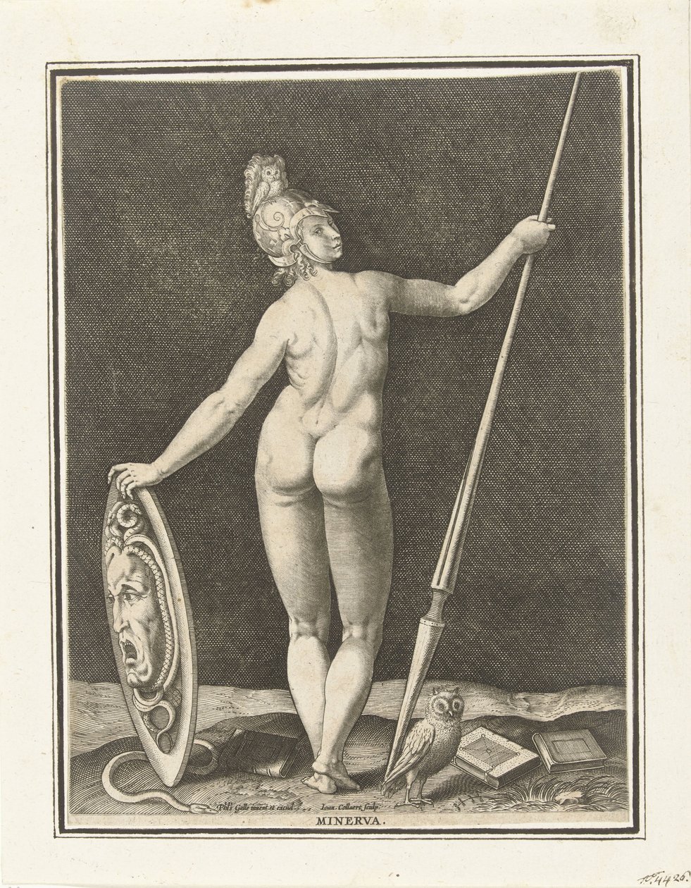 Minerva (cím a tárgyon) Párizsi ítélet (sorozat címe) alkotó: Jan Collaert (II)