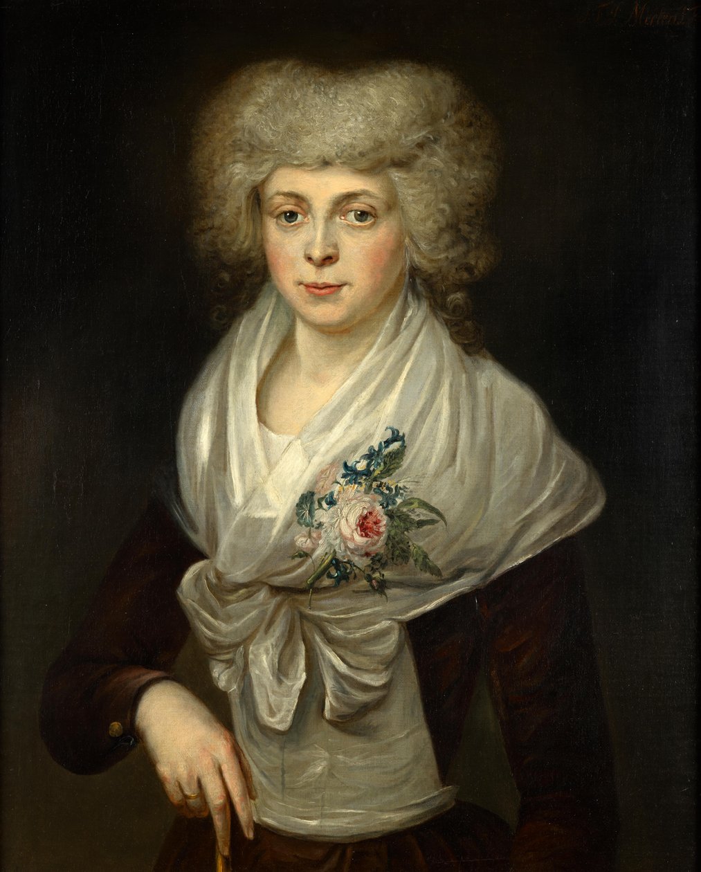 Hölgy portréja virágokkal alkotó: Jan Cornelis Mertens