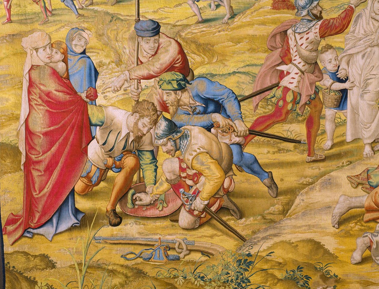 Flamand gobelin. Sorozat Tunisz meghódítása: Take of Tunis. Jan Cornelisz Vermeyen karikaturista. Atelier Willem de Pannemaker, Brüsszel. 1545 körül. Részlet. alkotó: Jan Cornelisz Vermeyen