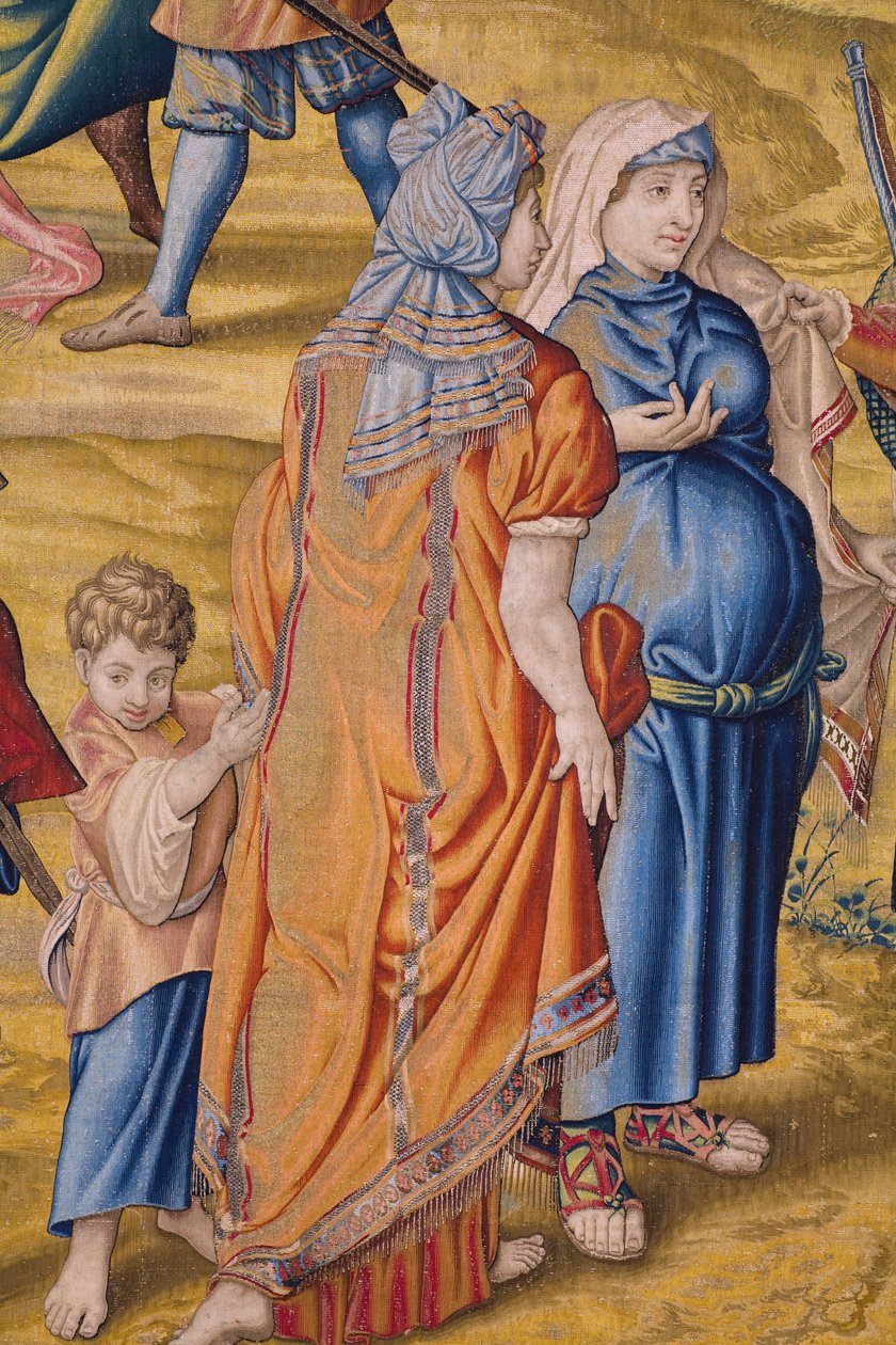 Flamand kárpit. Sorozat Tunisz meghódítása: Tunisz kifosztása. Jan Cornelisz Vermeyen karikaturista. Willem de Pannemaker stúdió, Brüsszel. Kb. 1545. Részlet. alkotó: Jan Cornelisz Vermeyen